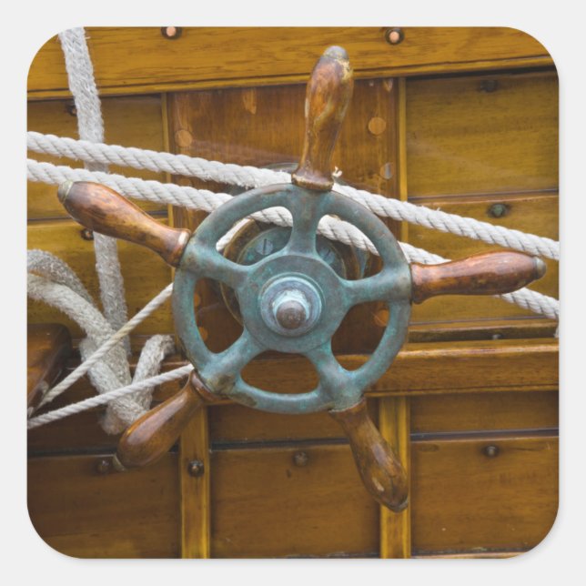 Antiquitätenboot Quadratischer Aufkleber (Vorderseite)