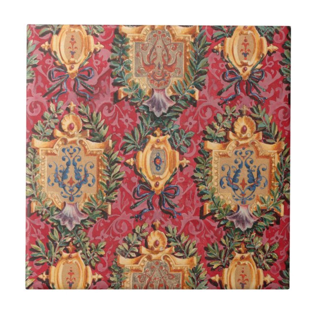 Antiquitätendekoration französisches Blumenmuster Fliese (Vorderseite)