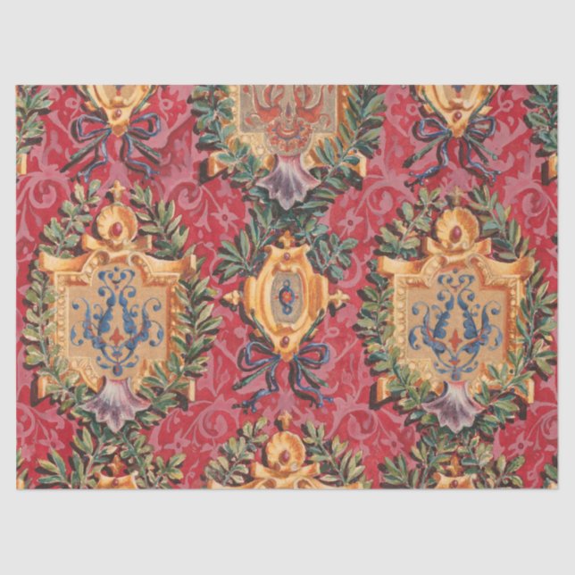 Antiquitätendekoration französisches Blumenmuster Seidenpapier (Vorderseite)