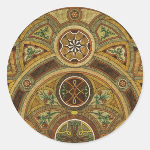 Antiquitätendekoration Holzdrucken Runder Aufkleber