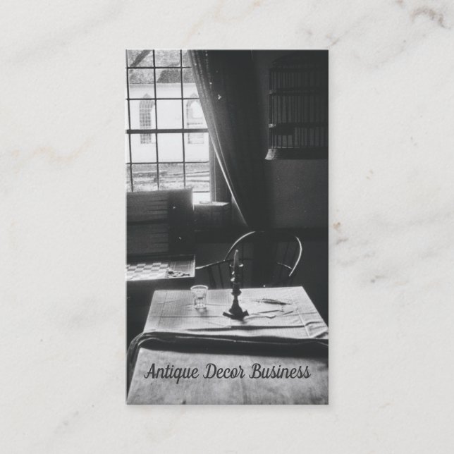 Antiquitätendekoration Räume Tischfenster rustikal Visitenkarte (Vorderseite)