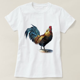 Antiquitätendruckerei Vintag Rooster Cockerel T-Shirt