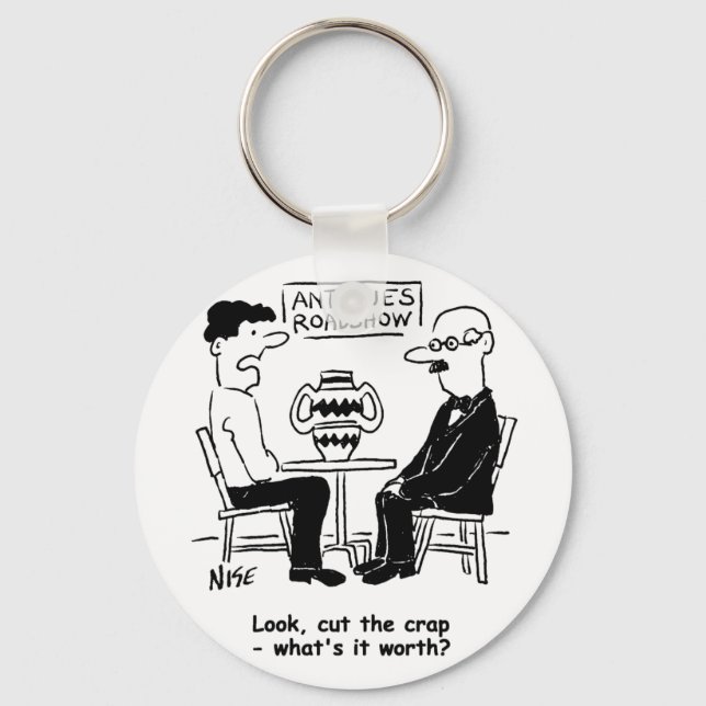 Antiquitätenexperte. Was lohnt es sich zu sonniger Schlüsselanhänger (Vorderseite)