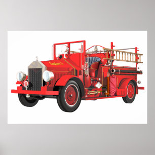 Antiquitätenfeuer-Motor Poster