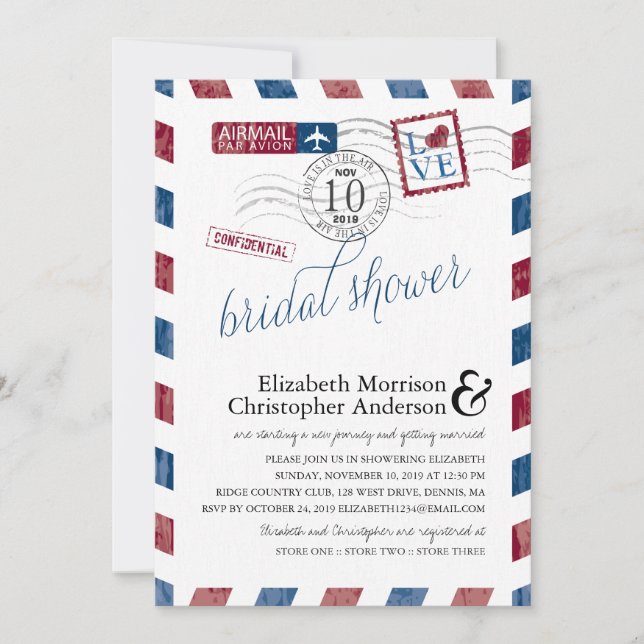 Antiquitätenflugzeug-Brautparty Einladung (Vorderseite)