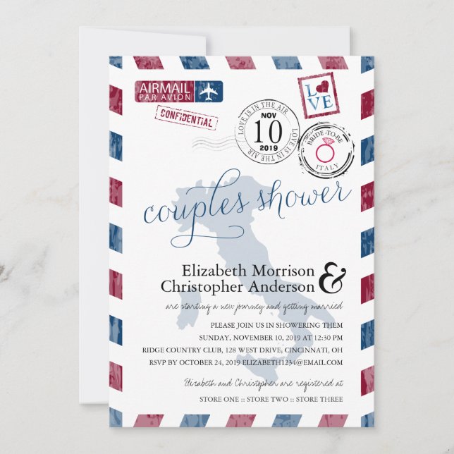 Antiquitätenflugzeug Italien | Dusche Einladung (Vorderseite)