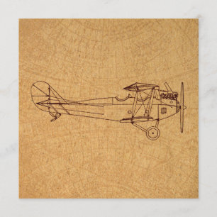 Antiquitätenflugzeug Retro Classic Aviation Map St Einladung