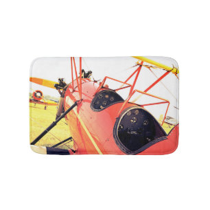 Antiquitätenflugzeug-Rotes Flugzeug Badematte