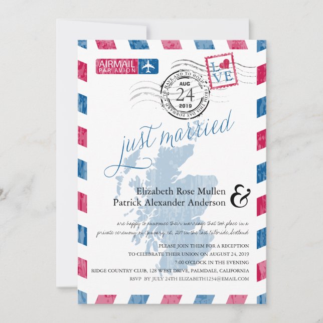 Antiquitätenflugzeug Schottland Post Empfang Einladung (Vorderseite)