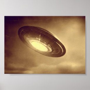 Antiquitätenfotografie eines UFO Poster