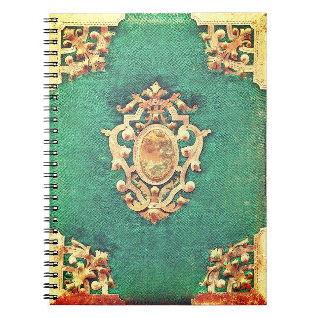 Antiquitätengebirge und viktorianische Grüne Notizblock (Vorderseite)