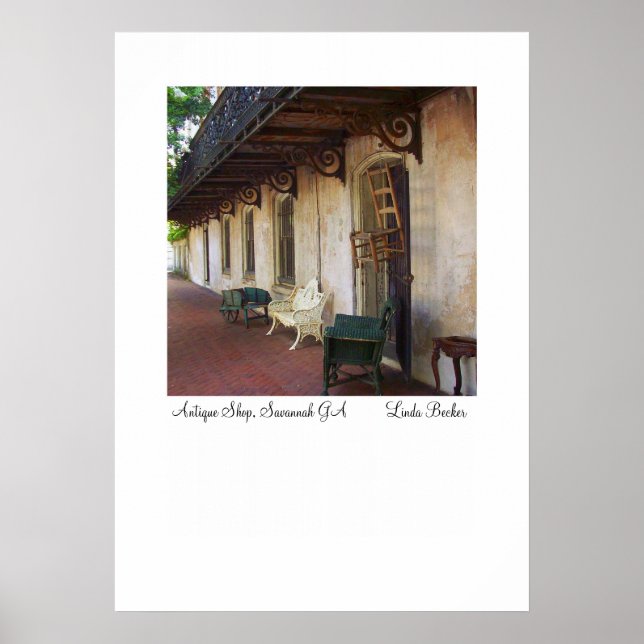 Antiquitätengeschäft Savannah GA Poster (Vorne)