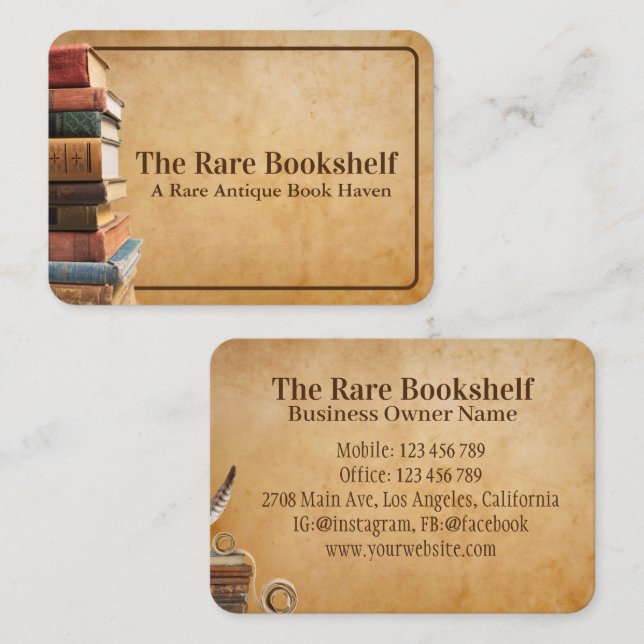 Antiquitätengeschäft Vintag Visitenkarte (Vorne/Hinten)