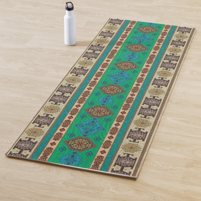 Antiquitätengrün Türkisch Ottoman Kilim Rug Yogamatte (Beispiel)