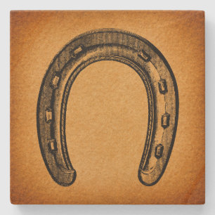 Antiquitätenhorseshoe Vintager Western Pferdeschu Steinuntersetzer