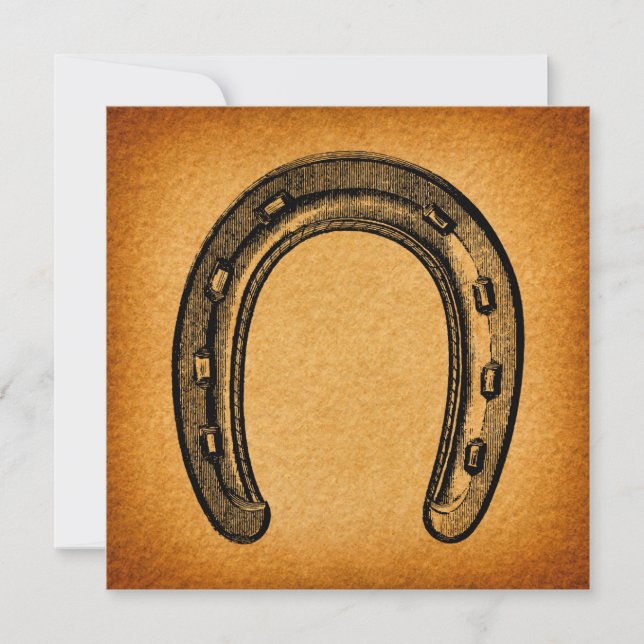 Antiquitätenhorseshoe Vintager Western Pferdeschuh Einladung (Vorderseite)