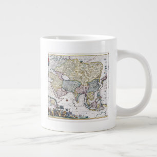 Antiquitätenkarte Asiens  1696 Jumbo-Tasse