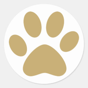 Antiquitätenkatze Gold Pet Pawprint Runder Aufkleber