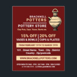 Antiquitätenkippe, Töpferladen, Potter-Werbung Flyer<br><div class="desc">Alte Töpfe,  Keramik-Shop,  Potter Werbung Flyer von der Business Card Store.</div>