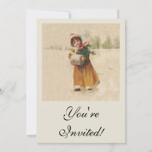 Antiquitätenmädchen Winterkind Einladung