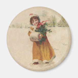 Antiquitätenmädchen Winterkind Magnet