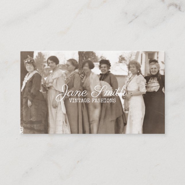 Antiquitätenmode Extravagant Ladys Kleidung Sepia  Visitenkarte (Vorderseite)