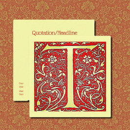 Antiquitätenmonogramm - Hauptstadt Quadratische Visitenkarte