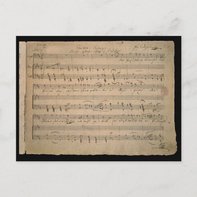 Antiquitätenmusik aus dem Jahr 1822, Gesang des al Postkarte (Vorderseite)