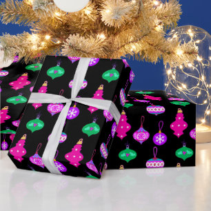 Antiquitätenmuster in Rosa, Aquamarin und Schwarz Geschenkpapier