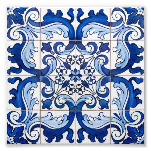 Antiquitätenmuster Portugiesisches Azulejo Fotodruck
