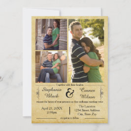 Antiquitätenpapier 3 Fotos - Einladung zur Hochzei