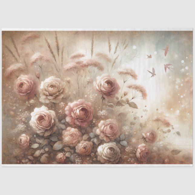 Antiquitätenpapier der Rose 18lb Dekoupage Seidenpapier (Vorderseite)