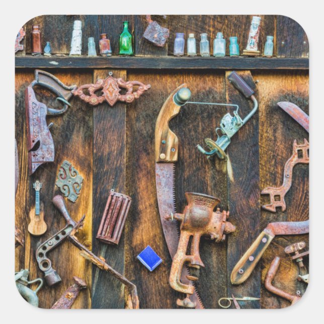 Antiquitätensammlung Quadratischer Aufkleber (Vorderseite)