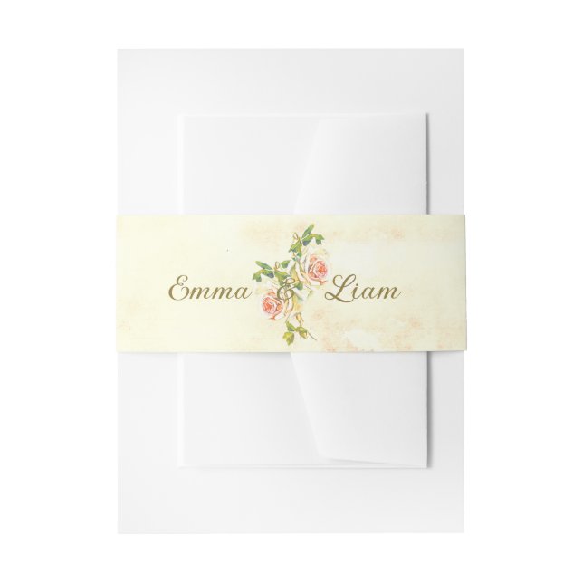 Antiquitätensammlung Rose Einladung Bauchband 2 Einladungsbanderole (Vorderseite Beispiel)