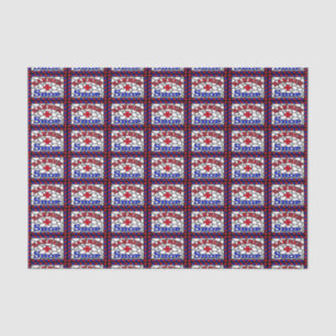 Antiquitätenschild aus Glas Seidenpapier