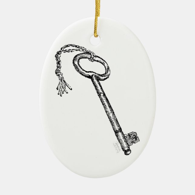 Antiquitätenschlüssel Keramik Ornament (Vorne)