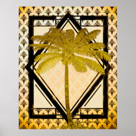 Antiquitätenstil Art Deco Palm Poster