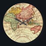 Antiquitätenstil der Welt - Globe Karte Vintag Art Große Wanduhr<br><div class="desc">, </div>