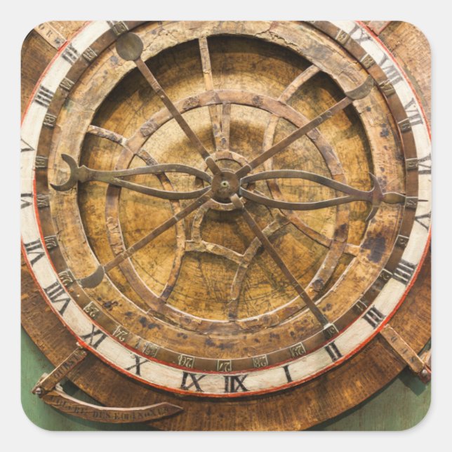 Antiquitätenuhr, Deutschland Quadratischer Aufkleber (Vorderseite)