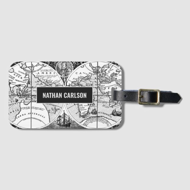 Antiquitätenwelt Karte Personalisiert Gepäckanhänger (Vorderseite (Horizontal))