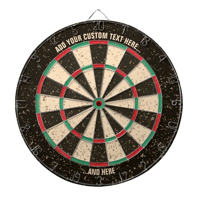 Antiquitäts-Dartboard mit benutzerdefiniertem Text Dartscheibe (vorne)