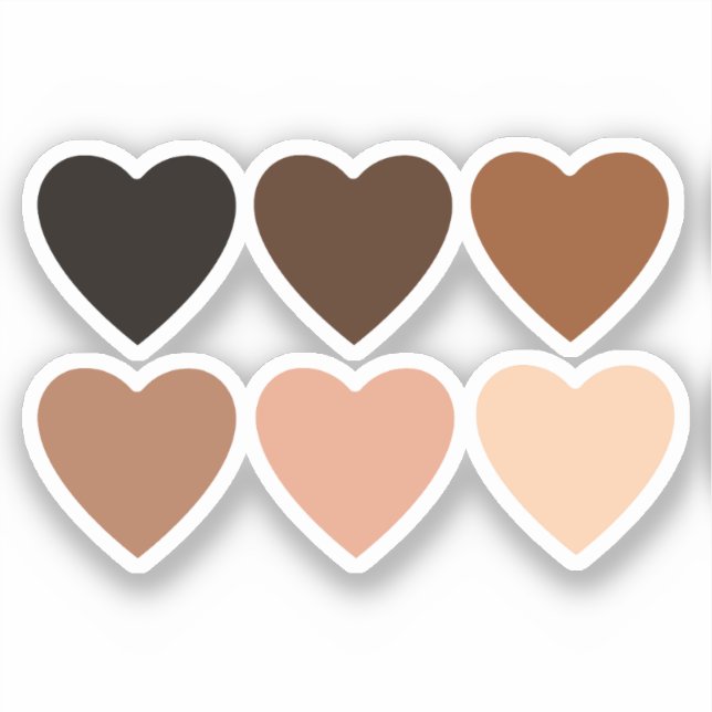 Antirassismus Skintone Herz Aufkleber (Vorderseite)