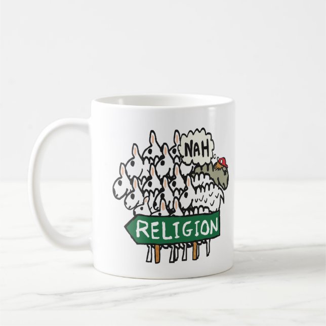 Antireligiös-Atheist-Schafe Kaffeetasse (Links)