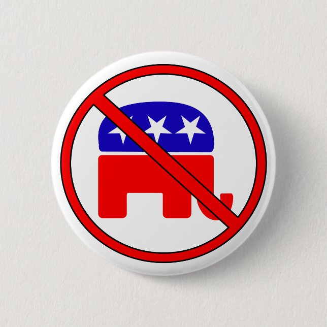 Antirepublikanischer Elefant Button (Vorderseite)