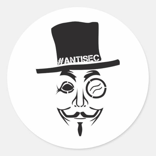 AntiSec AntiSecurity Hacker Logo Runder Aufkleber (Vorderseite)