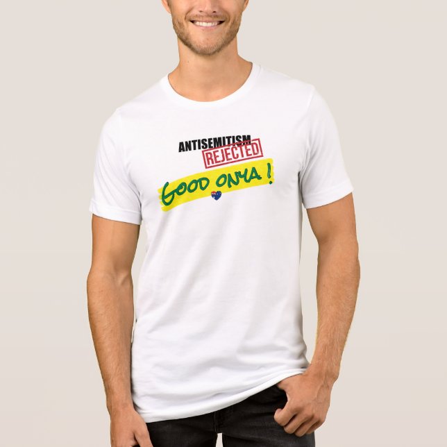 Antisemitismus abgelehnt Guten Onya Australischer  Tri-Blend Shirt (Vorderseite)