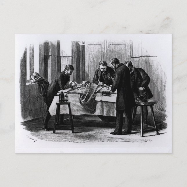 Antiseptische Operation, 1882 Postkarte (Vorderseite)