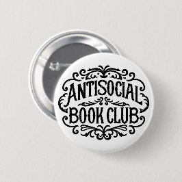 Antisocial book club introvertierte Leser Button