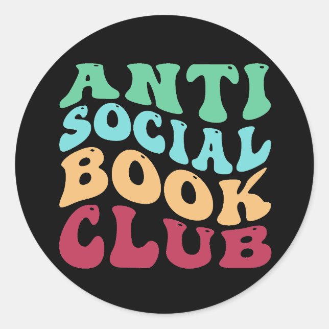 Antisocial Book Club Runder Aufkleber (Vorderseite)