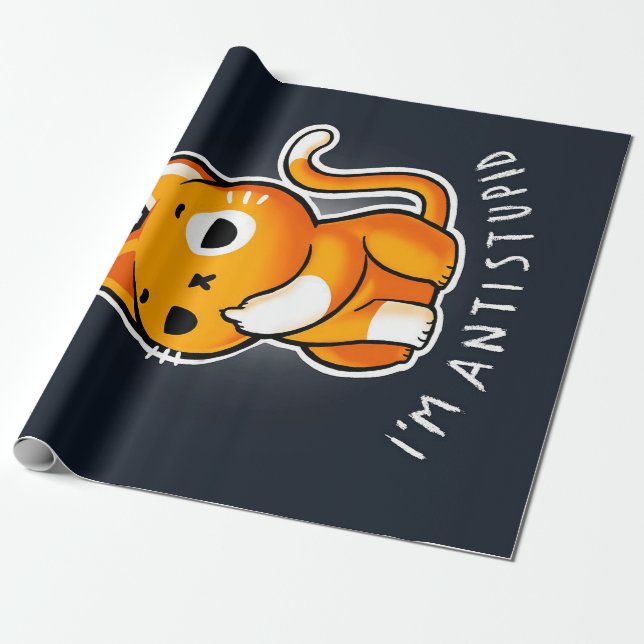 Antisocial Cute Cat Gift| Cat For Valentines  Geschenkpapier (Ungerollt)